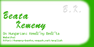 beata kemeny business card